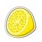 Lemon sticker isolated on a white background