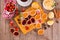 Lemon and straberry tartlets.