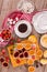 Lemon and straberry tartlets.