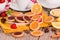 Lemon and straberry tartlets.