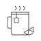 Lemon tea cup, food and beverage outline icon