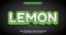 Lemon text, green editable text effect. Editable text effect - lemon style