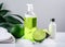 lemon treatment natural bottle spa skincare oil organic body lime. Generative AI.