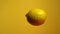 Lemon. Video of a lemon fruit floating in the air and rotating around a vertical axis.