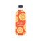 Lemon water, fresh cold drink in bottle. Cooling citrus fruit lemonade, organic healthy infused beverage. Summer fruity