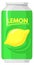 Lemonade can icon. Lemon soda metal drink