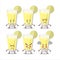 Lemonade cartoon character with various angry expressions