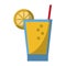 Lemonade cup with straw cartoon isolated