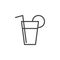 Lemonade, fresh drink line icon, outline vector sign, linear style pictogram isolated on white