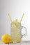 Lemonade Glass With Yellow Straws