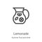 lemonade icon vector from summer food and drink collection. Thin line lemonade outline icon vector illustration. Linear symbol for