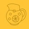 Lemonade jug color linear icon