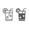 Lemonade line and glyph icon, beverage and drink