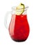 Lemonade Pitcher. Cherry Lemonade Drink with Ice