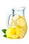 Lemonade pitcher with lemons