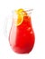 Lemonade Pitcher. Strawberry Lemonade Drink with Orange