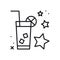 Lemonade thin line icon. Ice tea. Drink cold beverage. Vector simple linear design. Illustration. Symbols.