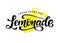 Lemonade vector logo badge, modern calligraphy logotype