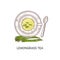 Lemongrass tea in a white cup with shoots icon vector illustration isolated.