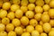 Lemons on the market counter - background