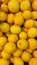 lemons neatly arranged on the supermarket shelves look clean and fresh