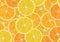 Lemons and oranges slices background