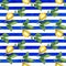 Lemons pattern on a striped watercolor background