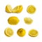 Lemons Set Isolated, Lemon Slices, Whole Fruit, Citrus Images.