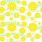 Lemons slices seamless pattern splash on blue white