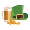 Lemprechaun tophat with beer drink