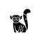 Lemur black icon, vector sign on isolated background. Lemur concept symbol, illustration