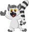 Lemur cartoon waving hand