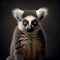 Lemur close-up studio portrait on black. Generative AI