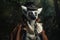 a lemur dressed as a conquistador, concept of Imitation, created with Generative AI technology