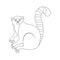 Lemur. Outline drawing. Coloring book. Vector illustration of an animal. Flat style