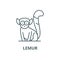 Lemur vector line icon, linear concept, outline sign, symbol