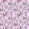 Lemurs pattern drawing silhouette tropical animals isolate object  pink background primacy