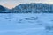 Lena Pillars at sunset on the frozen Lena river