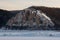 Lena Pillars at sunset on the Lena river in Republic of Sakha, Siberia