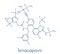 Lenacapavir antiviral drug molecule. Skeletal formula