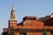 Lenin Mausoleum and Kremlin`s tower at Red Square