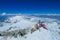 Lenin peak or Ibn Sina Avicenna at Pamir mountains cold snow ice glacier