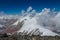 Lenin peak or Ibn Sina Avicenna Peak at Pamir mountains cold snow ice glacier