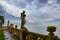 LENNO, LOMBARDY, ITALY - MARCH 31, 2016: View over Lake Como from the garden of Villa del Balbianello.