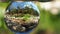 LENS BALL PHOTOGRAPH AT ERYMANTHOS RIVER - GREECE