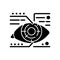 Lens microcircuit black glyph icon