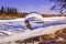 Lensball Reflections In A Snowy Park