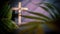 Lent Season,Holy Week and Good Friday concepts - image of wooden cross in vintage background