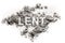 Lent word written in ash as fast and abstinence concept