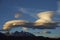Lenticular clouds over Torres del Paine